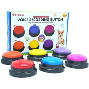 Set of 6 Dog Buttons for Communication, Voice Recordable Buttons for Classroom, Dog Training Talking Buttons Starter Set, Pet Easy Speaking Buttons Tools