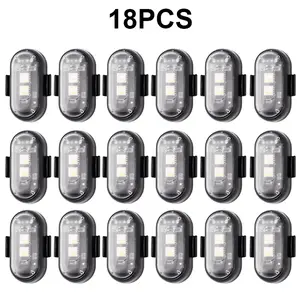18PCS Remote Control Car Footwell Light, Wireless LED Lights for car，with Remote Control, Brightness Wireless led Light 8 Colors USB Charge IP65 Waterproof Anti-Collision for Car Motorcycle Bike (Set of 6)