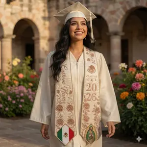 Mexican Graduation Stole 2026 Virgen de Guadalupe, Senior Gift for Mexican Graduates, Personalized Catholic Graduation Sash