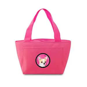 Carolines Treasures  Pink Chihuahua Zippered Insulated School Washable And Stylish Lunch Bag Cooler