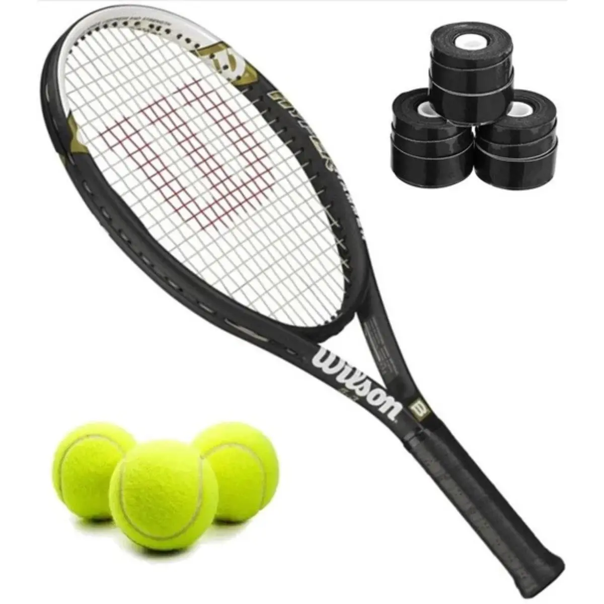 Wilson Hyper Hammer 5.3 Tennis Racquet Bundled w 3 Overgrips and 3 Tennis Balls