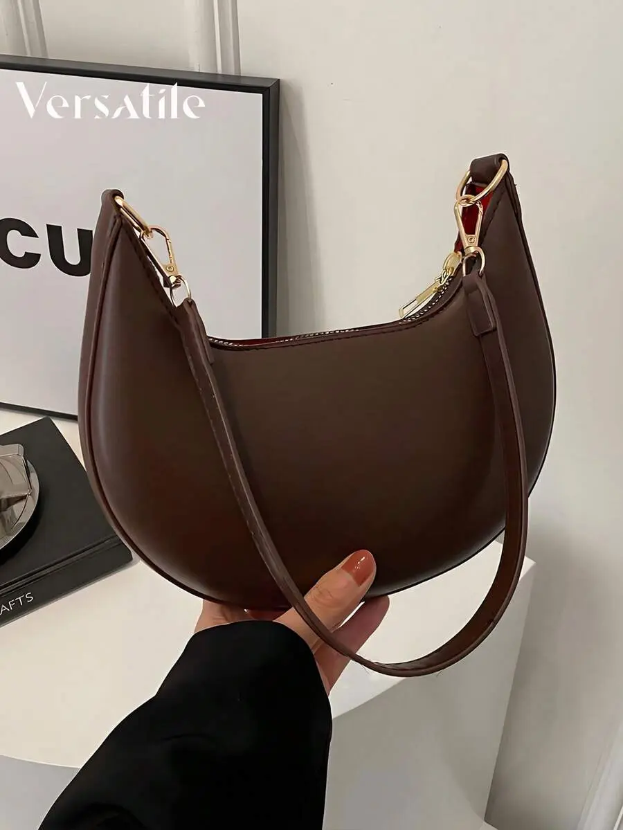 Stylish And High-End New Moon Shaped Baseball Bag For A Luxurious Look, Tready Crescent Moon Bag For Women