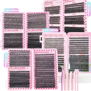 600/640/740/800 Clusters DIY Lash Extension Set - Mixed Length 8-16mm, Natural Density Combination (30-100), Easy to Wear, Beginner-Friendly, Reusable, D C Curl, Extensions| Reusable Lash Extensions|Durable Lashes| Eyelash Extensions Kit