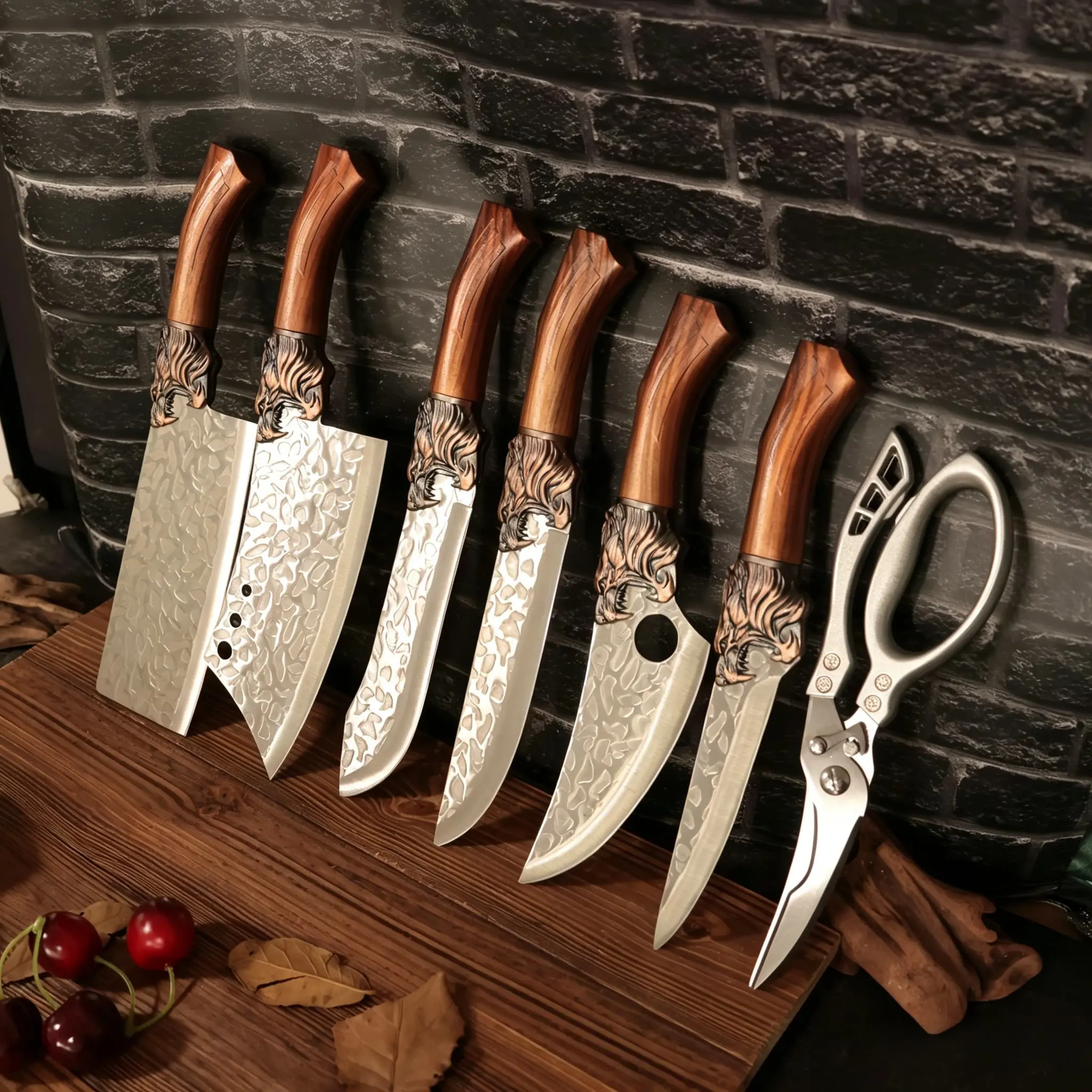 Professional kitchen chef , handmade stainless steel knives, practical knives bone , cutting , fish, butcher , cheese ， pizza  small pocket kitchen knives, bone knives, duck and fish shears, suitable for