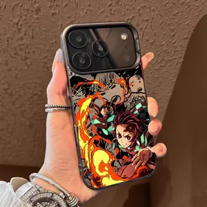 Anime D-Demon Slayers Tanjiroes Pattern Case for iPhone 17 Pro Max 17 Air 16/15/14/13/12/11 Pro Max XR XS E Plus Retro High-end Shockproof Drop Screen Protection Cute Durable PC Smartphone Cover