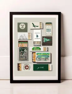 Eagles Matchbook Poster Print - Sport Poster, Football Wall Art, Gift For Fan, Home Decor, No Frame