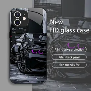 Black Racing drop-resistant glass phone case suitable for [iPhone 11] protective film full cover protective glass back panel skin-friendly feel 995