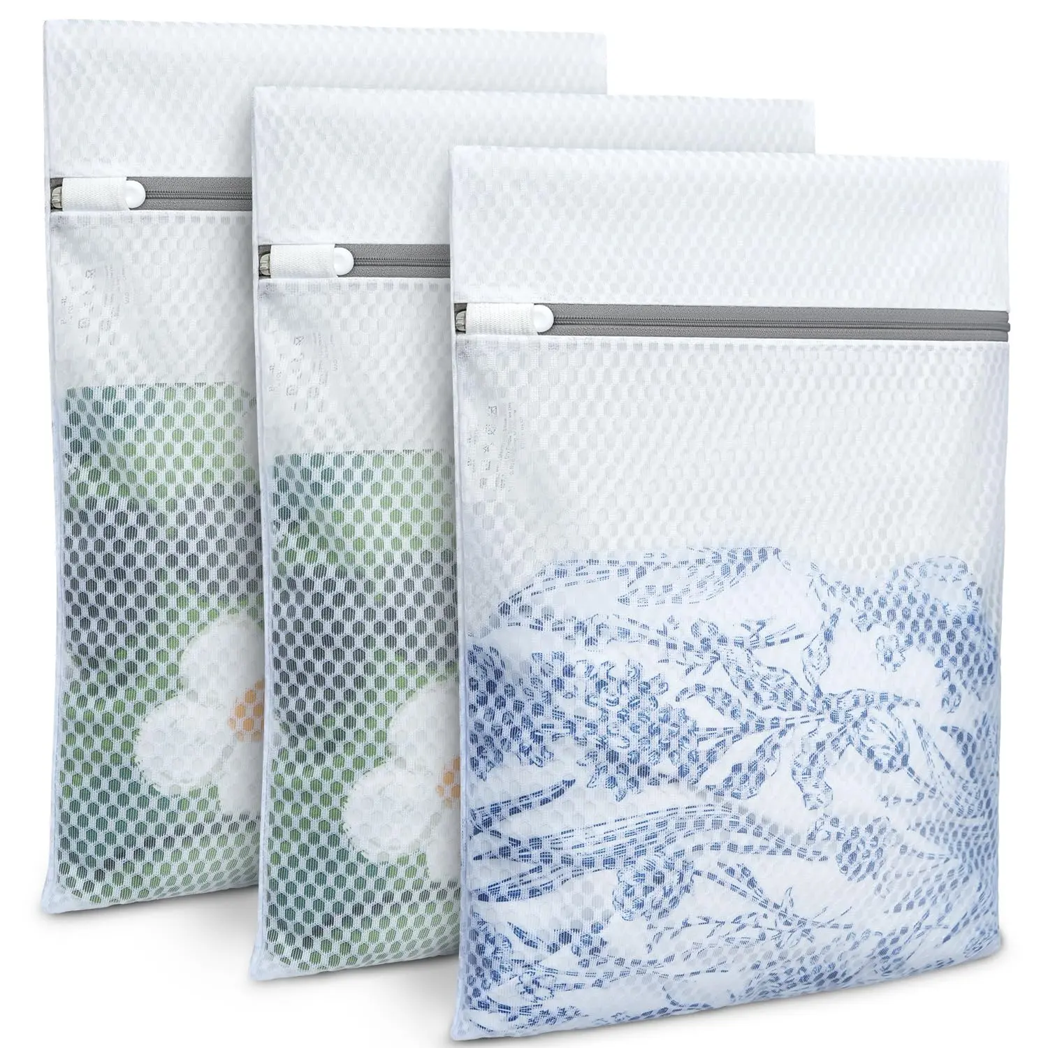 BAGAIL White Anti-Tangle Honeycomb Mesh Laundry Wash Bag, for Intimates, Lingerie, and Delicates with Mesh Texture