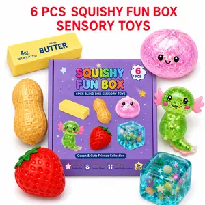 6 Pcs Maltose Squishy Stress Relief Toys, Glitter Dumpling Squeeze Sensory Toy Set, Slow Rising Soft Jelly Toy, 6 Different Styles Creative Party Fidget Gift,mid year sale