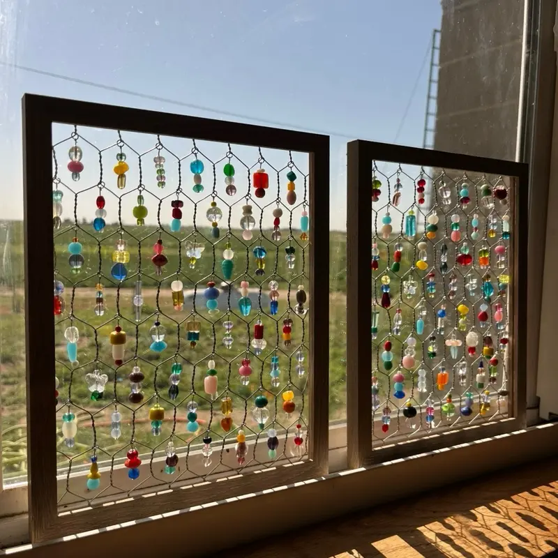 Capture the light of the sun and transform it into beautiful rainbow colors that will brighten up any room! Beautiful hand crafted chicken wire sun catchers, hand made little critters to hang on your car, windows, bags and more!
