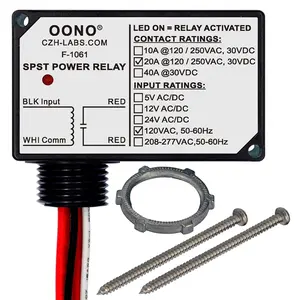 AC 120V SPST 20Amp 250Vac/30Vdc Power Relay Module, Plastic Enclosure and Pre-Wired