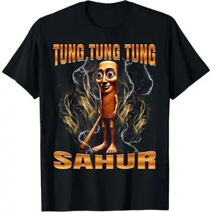 Italian Brainrot Tung Tung Tung Sahur TShirt Unisex S5XL Trendy Vintage Birthday Gift