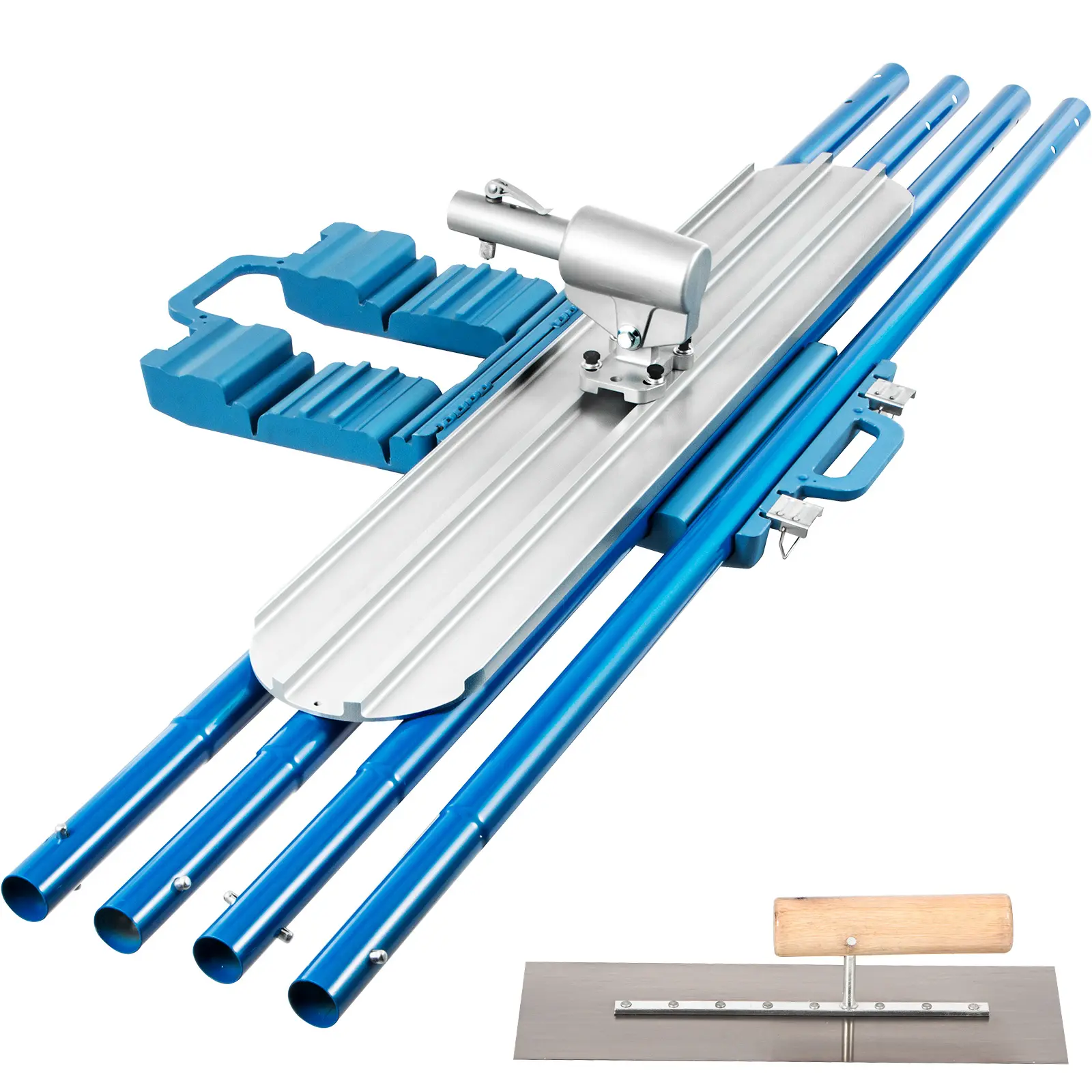 【Summerfinds】VEVOR Bull Float Magnesium Concrete Float 48 x 8\" Round End Concrete Float Tool Cement Tool Bull Concrete Kit Bull Float with 4 Float Handle Bull Float Bracket Concrete Tools Finishing Bull Float,father'sdaygifts