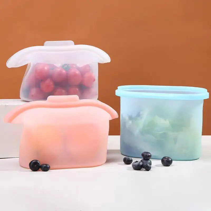2PCS Airtight Silicone Food Storage Containers - Multi-Color, Leakproof, Lightweight, Compact Size, Reusable Portable Lunch Boxes for Home Kitchen, Outdoor Camping Road Trip, Outdoor Use
