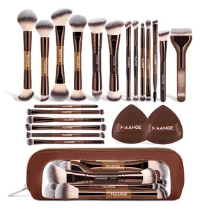 MAANGE 19-Piece Makeup Brush Set with 2 Powder Puffs & Storage Bag – Professional Cosmetic Brushes Kit for Foundation, Powder, Blending, Contour & Eye Makeup – Beginner Friendly, Multi-Use Beauty Tools#DealsForYouDays