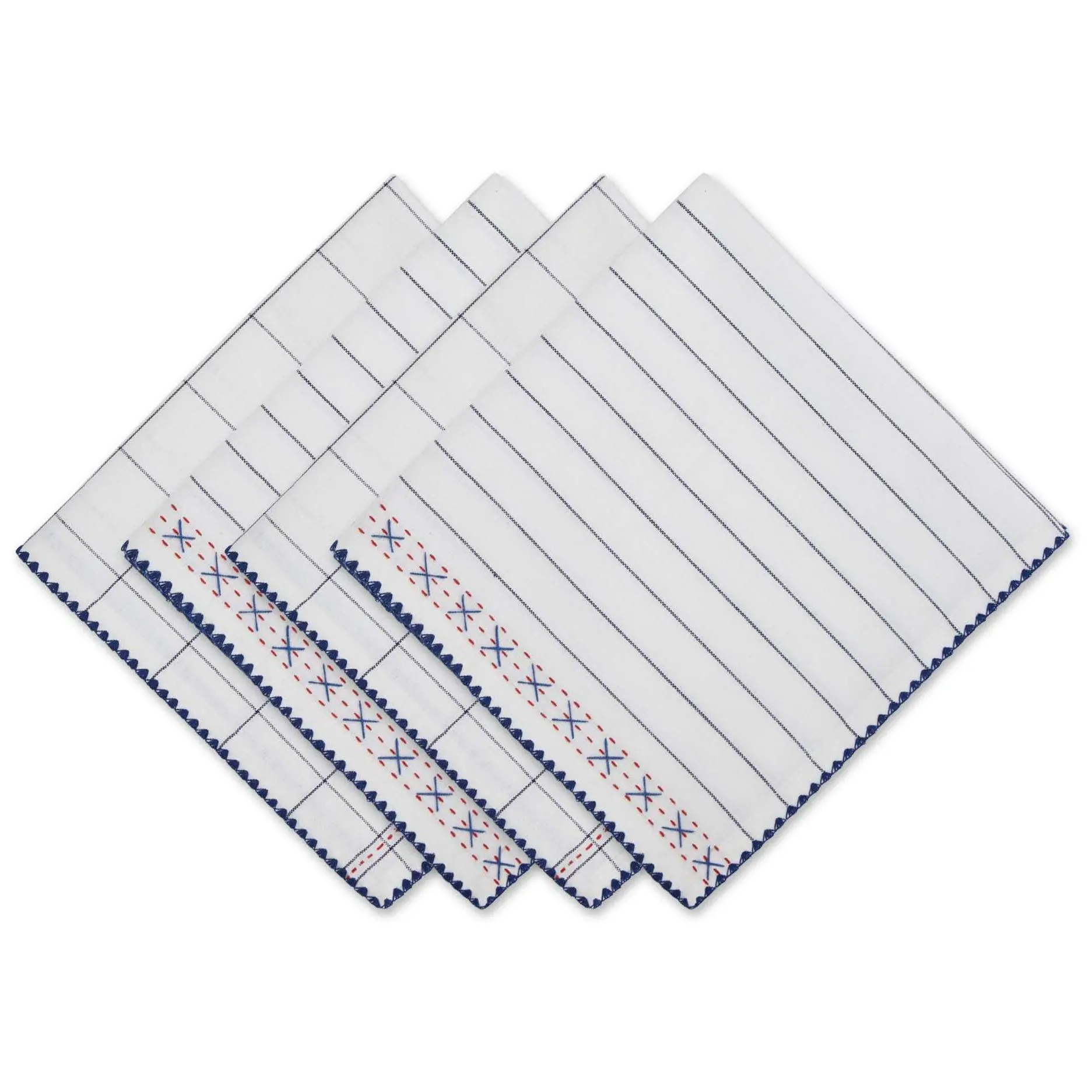 Design Imports Set of 4 Kitchen Windowpane Napkins