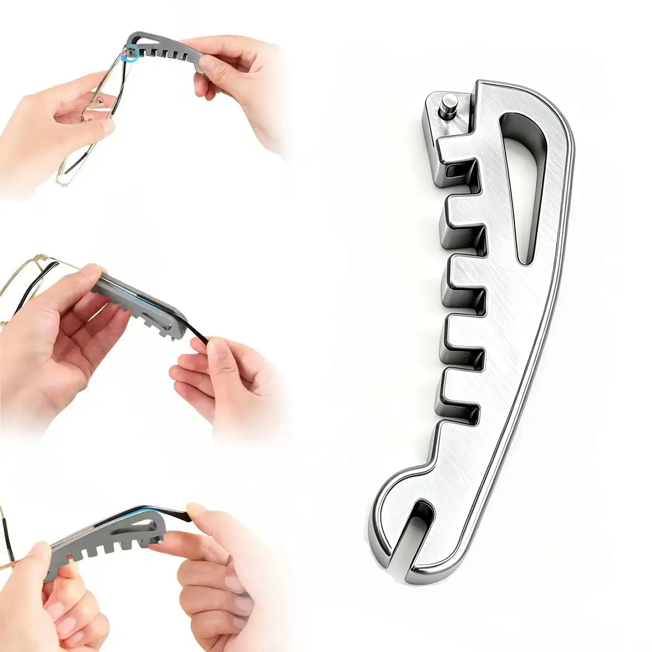 Portable Adjustable Eyewear Repair Tool Kit - Modern Home Supplies, One Size, for Everyday Use, Frame Alignment, Temple Arm Bending, Nose Pad Adjustment