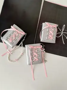 Mini exquisite card package, collision color practical for daily commuting, portable card slot with pendant strap wallet coin purse, small gift for Valentine's Day, Casual Fold Wallet, Stylish Wallet