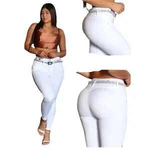 7908 Jean's Colombianos Cintura Alta levanta cola butt lifter high waist faja tummy control Womenswear jean woman White Belts  Fabrics Bottom Love