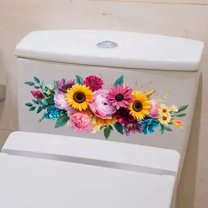 A simulated flower creative spring toilet sticker, bathroom toilet decoration sticker, Bathroom Accessory, Bathroom Decoration Supplies, self-adhesive MS4455-ZC