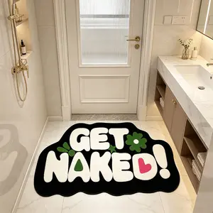 Funny Bathroom Letter Short Pile Rug, Soft and Cozy Indoor Mat, Non-Slip Multi-Use Carpet, Durable and Hairless, Trendy Home Decor