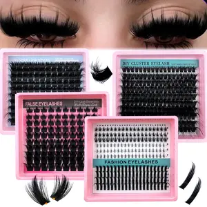 4 Style Mini Boxes, Fashion Eyelashes, Fluffy Lashes, 697Pcs Lash Clusters 100 Density Spiky Single Lashes Wispy Eyelash Clusters Kit 6-20mm Spiky Manga Lash Clusters Cluster Eyelash Extensions Lash Clusters Individual Lashes With DIY Lash Cosmetic