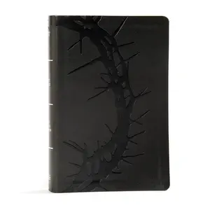 KJV Large Print Personal Size Reference Bible, Charcoal LeatherTouch Crown of Thorns, KJV Holy Bible, Red Letter, Pure Cambridge Text, Presentation ... Full-Color Maps, Easy-to-Read Bible MCM Type inspirational book mens  devotional devotional  for  men