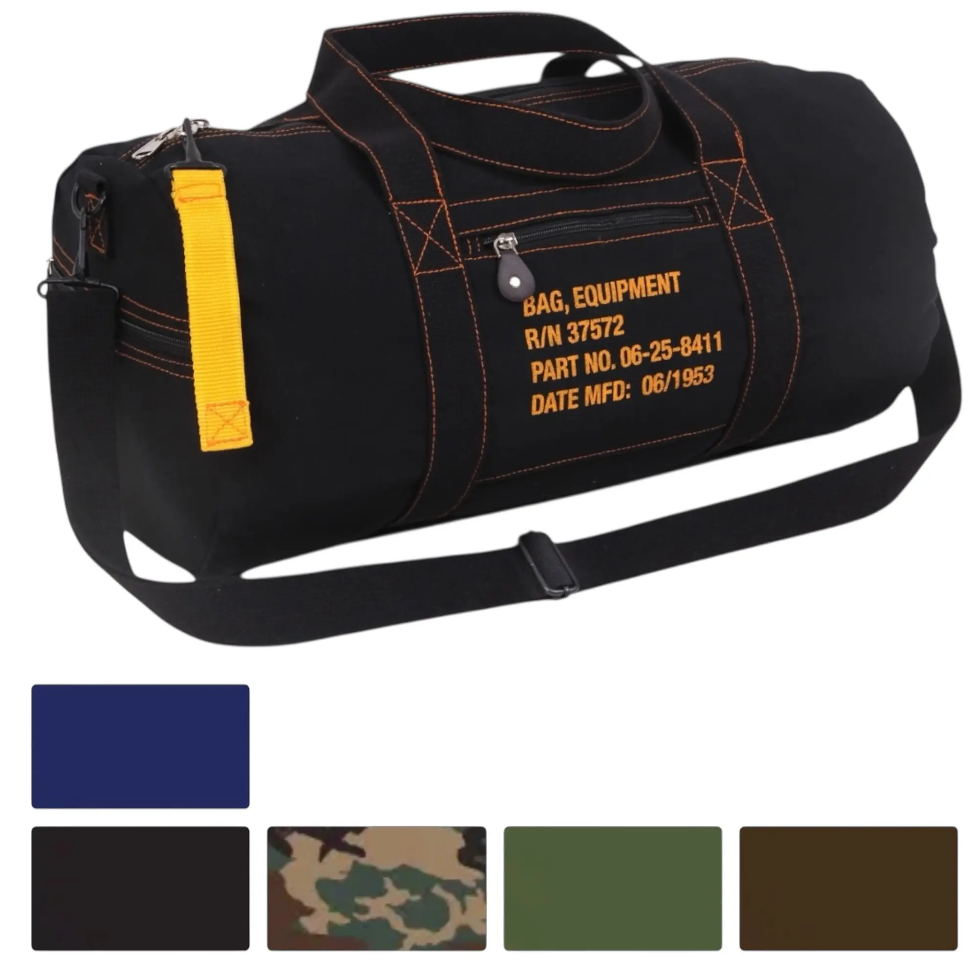 ROTHCO Unisex Sturdy Woodland Camo Cotton Gym Duffle Bag - Durable Work/Travel Bag, Multi-Size (19in/24in), Multiple Zippered Pockets, Detachable Adjustable Strap, Vintage Design, Portable, All Seasons Use, Non-Waterproof, for Adults (24in Long)