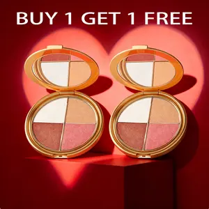 BOGO FREE! 4-in-1 Radiant Eye & Cheek Palette - Eyeshadow, Blush & Highlighter Shimmer Powder All-in-One Makeup tiktokshopspringglowup