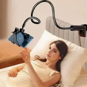 Cell Phone Clip Bed Stand Holder, Lazy Bracket Mount Clamp for Desk Flexible Long Arm Phones Stand Bed Gooseneck Mount, Cell Phone Holder 360 Adjustable Clamp Lazy Bracket for All 4-7” Devices, Stable Phone Holders, Phone Holder Design