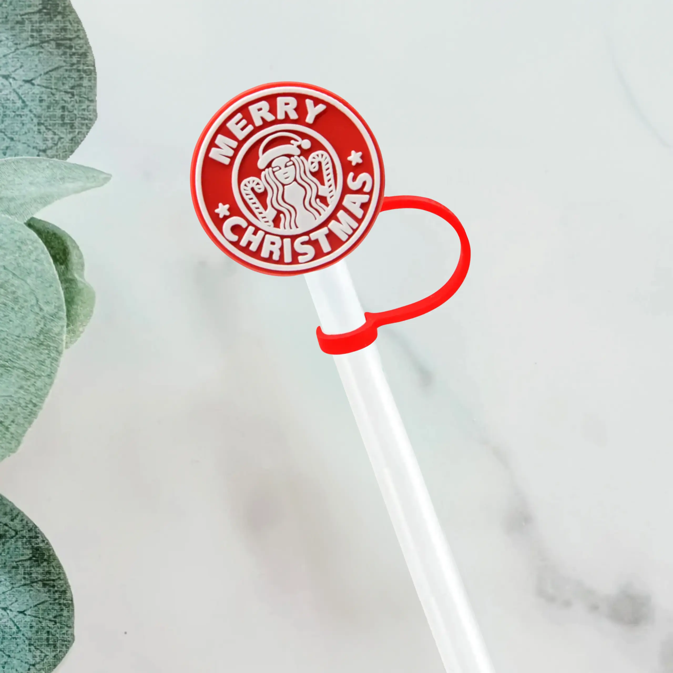 Merry Christmas Straw Cover