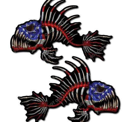 USA American Flag Bone Fish Decal Sticker Boat Car Truck SUV Outdoor 3M vinyl Graphic