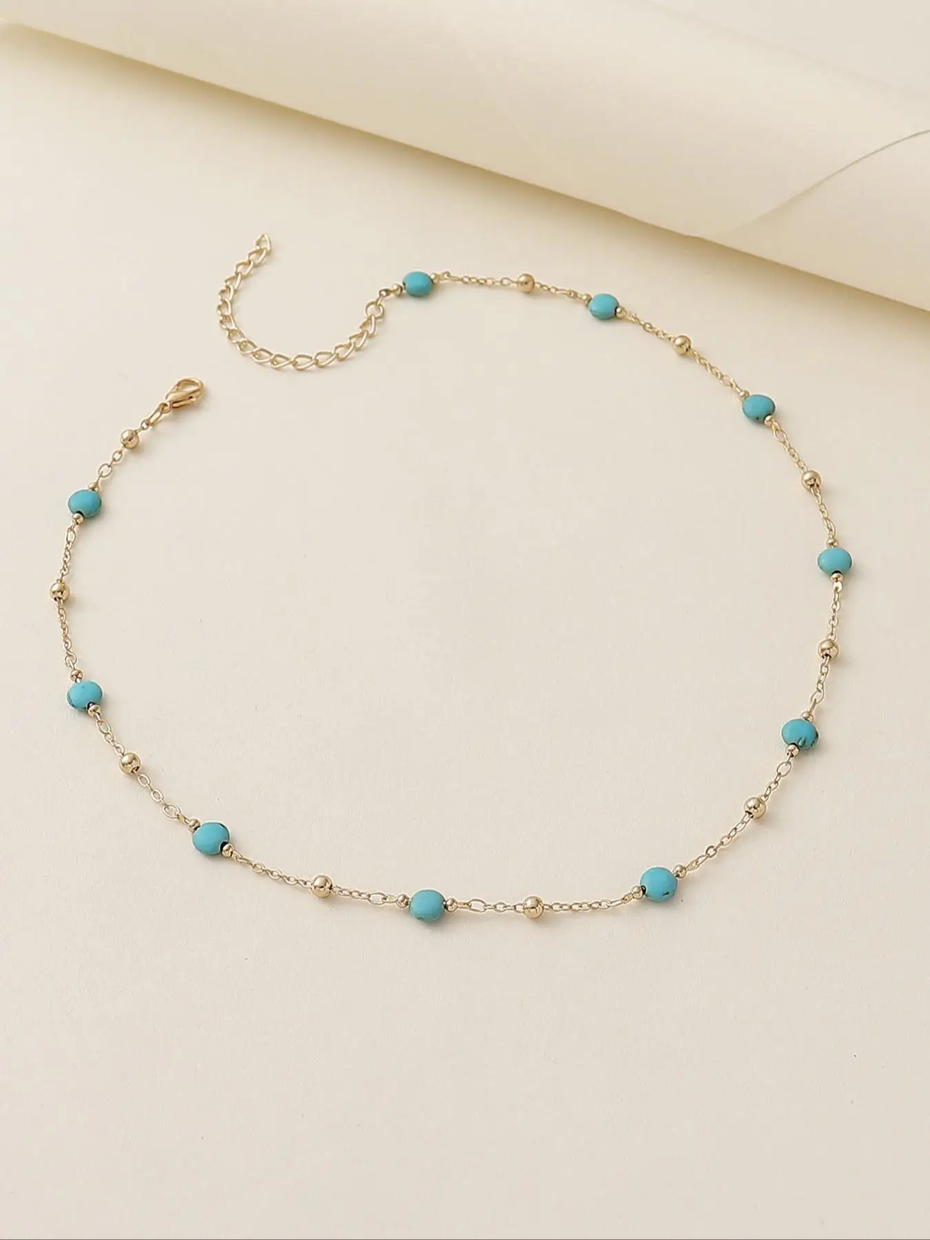 Simple Fashion Turquoise Texture Decorated Necklace, Fashion Jewelry for Party, Daily Clothing Decor, Trendy All-match & Exquisite Jewelry for Birthda