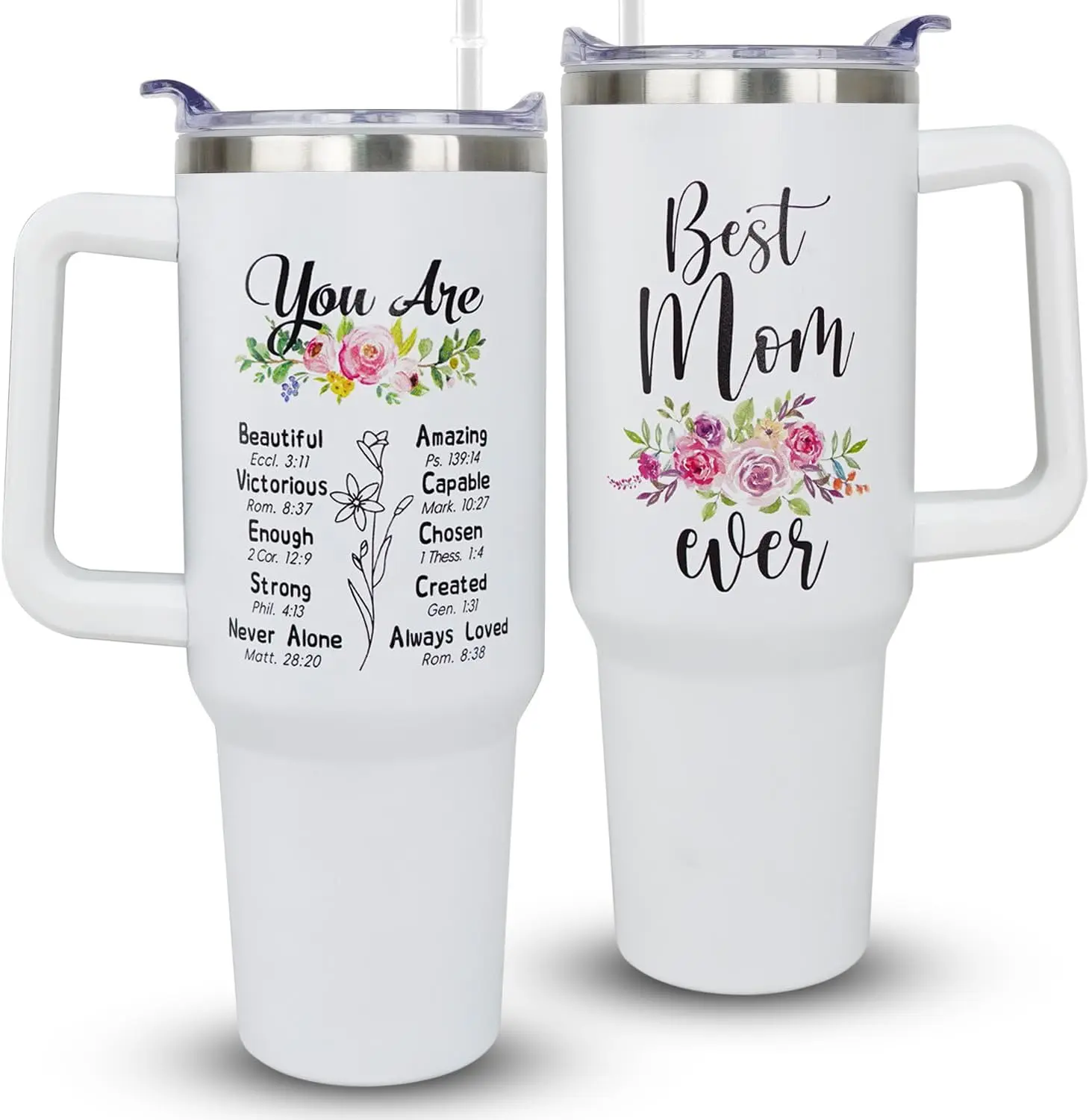 40oz Mom Tumbler With Handle,Mothers Day Gifts for Mom from Daughter Son,Best Mother Gifts and Birthday gifts,Mother Coffee Cups with Lid ，Stainless Steel Travel Mugs - Tumbler 40oz, Gift for Christmas, Gift for New Year, Best Gift
