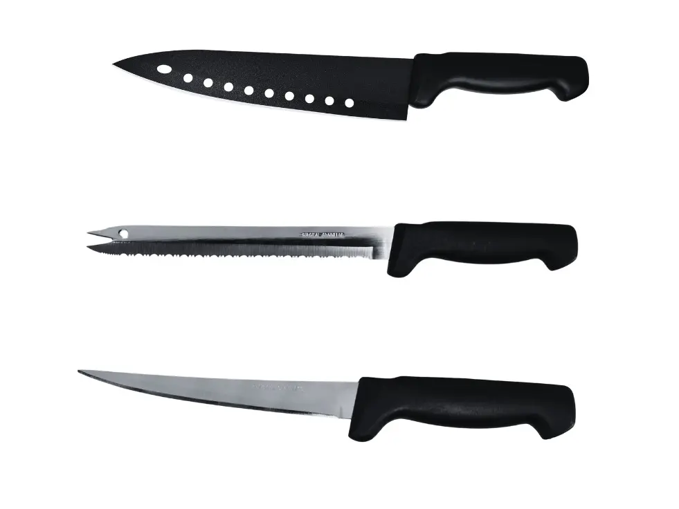 Professional Kitchen Knife Set – 3 Pieces Upgrade your kitchen with this premium knife set designed for chefs and home cooks. Includes 3 essential knives for precise cutting, slicing, and filleting. Ideal for meat, fish, chicken, bread and Fruit.