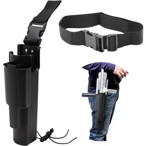 Side bucket for window cleaning, can be attached to a belt, holds 3 squeegees and a washer