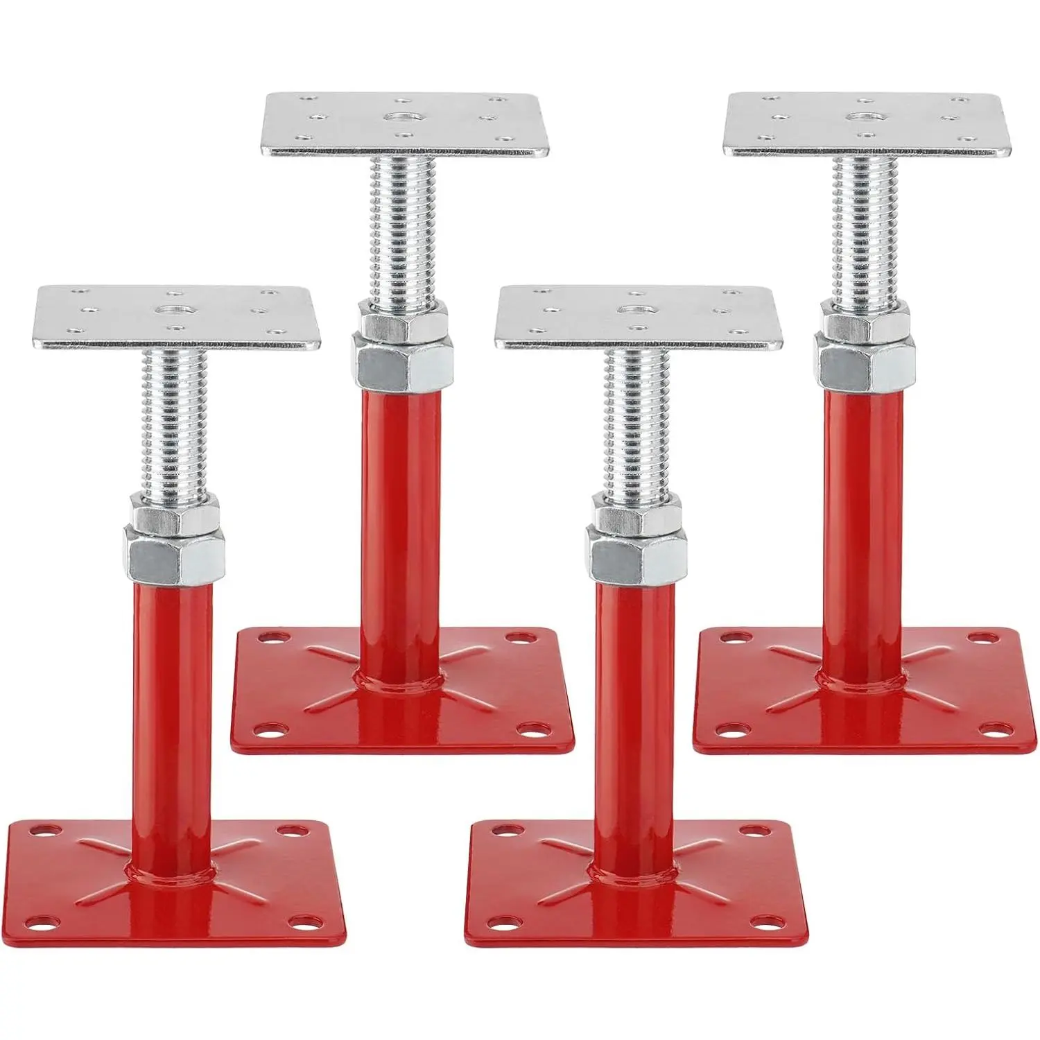 5-8" House Floor Jacks Adjustable Screw Jacks , Foundation Jacks for Leveling The Basement Floor, Load Capacity 5000lbs, 4 count