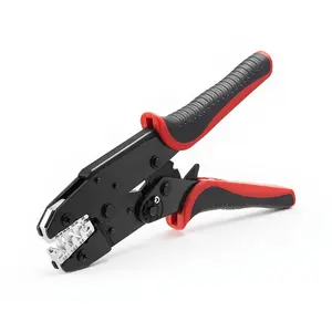 Crimping Tool For 24-10 AWG Wire, Ratcheting Crimper, Electrical Terminal Crimp Pliers With Clear Metric And AWG Markings, Quick Release, Adjustable Force, Ergonomic Handles, Suitable For Multiple Terminal Types