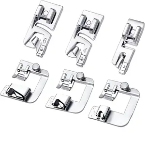 6Pcs Hemming Foot Kit Hemmer Foot Sewing Machine Presser Foot Hemmer with 30 Pcs Sewing Machine Needles for Brother Singer Janome Low Shank Sewing Machine Use Rolled Hem Presser Foot - Home Improvement.