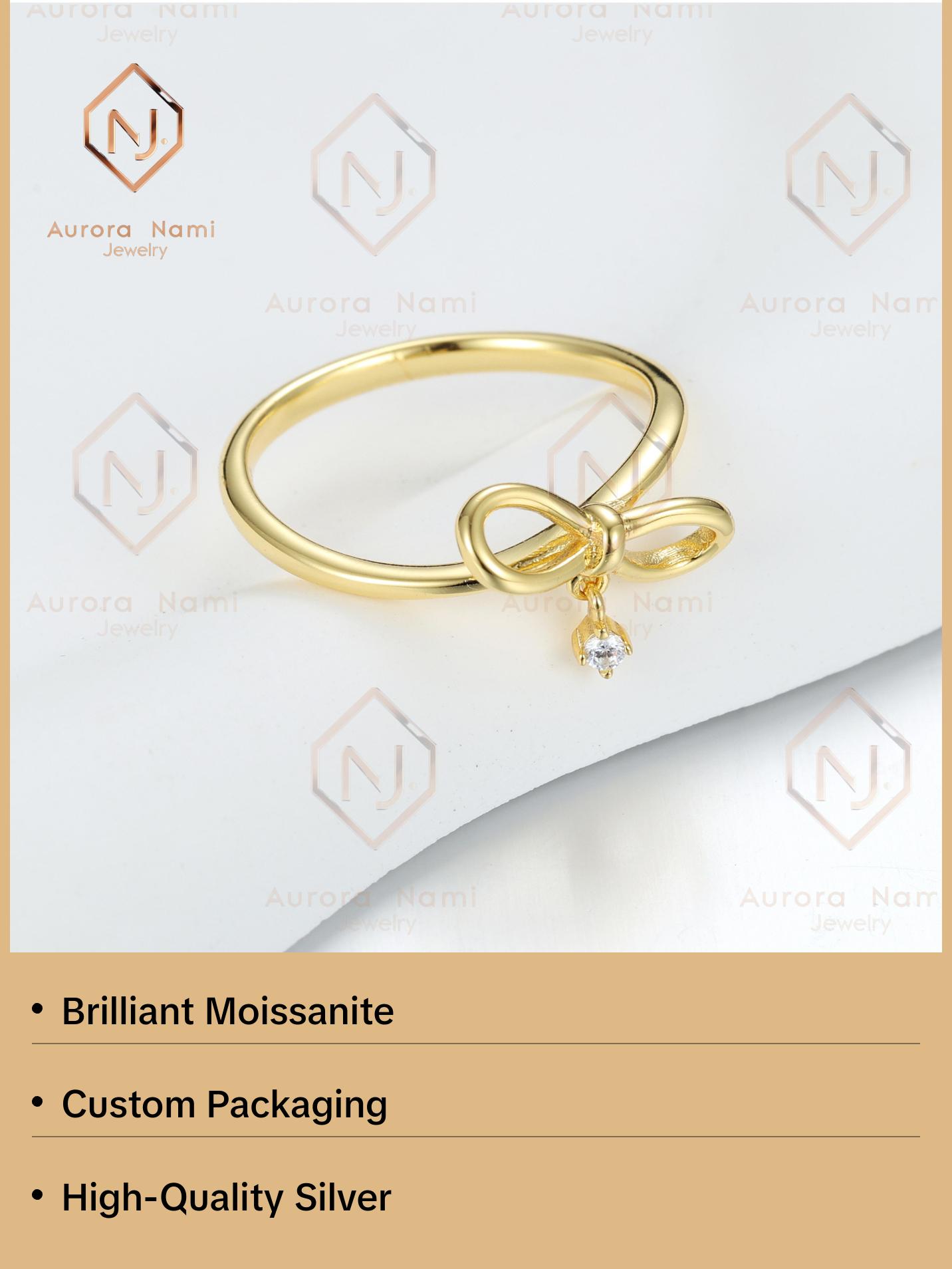 Christmas Bow Ring with Diamond