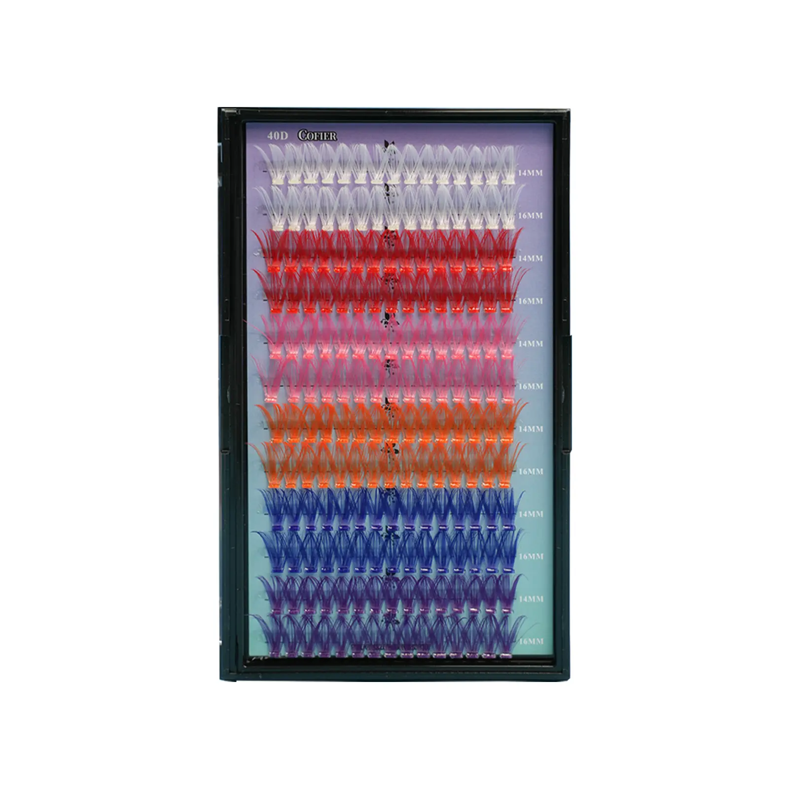 [colorful lashes]  Iridescent Lash Clusters 14–16mm 180 pcs No Glue Needed Reusable Self-Adhesive Color Lashes for Effortless Glam with Medical Grade Jelly Adhesive
