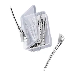 20pcs Multi-Style Crocodile Hair Clips Set, Rust-Proof Alligator Styling Clips With Hole, Silver Metal For Hair Dyeing Curling, Unisex For Men Women, Street Hair Accessories Claw Clips Barrettes