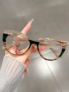 Cat Eye Frame Eyeglasses, Fashion Eyeglasses for Women & Men, Fashion Eyeglasses for Work, Daily Clothing Decor, Perfect for Student Daily Use, High Quality Eyeglasses