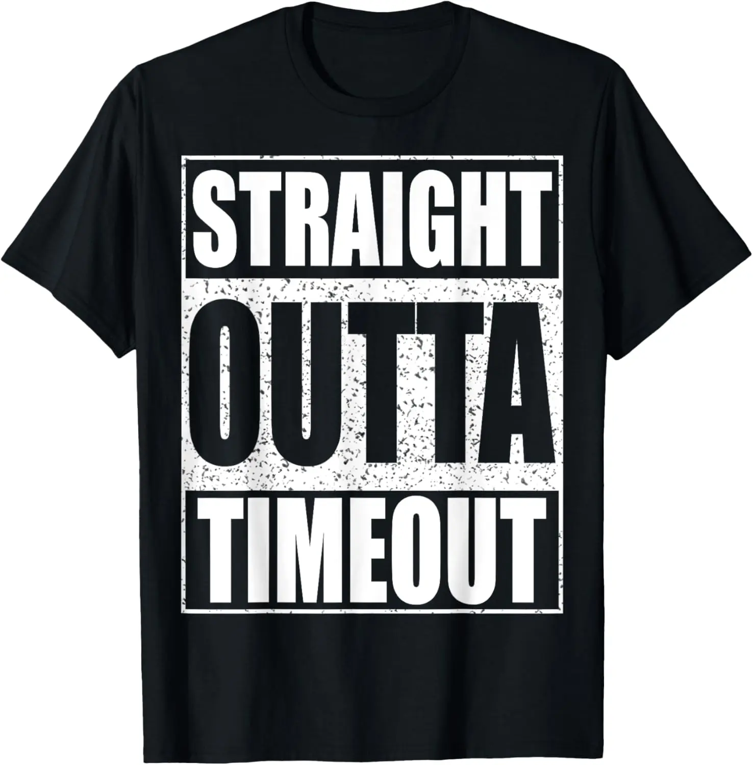Women's Funny Graphic T-Shirt with 'Straight Outta Timeout' Vintage Distressed Print, 100% Cotton Casual Streetwear Top