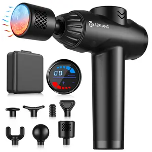 AERLANG Massage Gun with Heat and Cold Deep Tissue Percussion Massager for Pain Relief 7 Interchangeable Heads & LCD Display Travel-Friendly Gift Relaxation Aid Adjustable