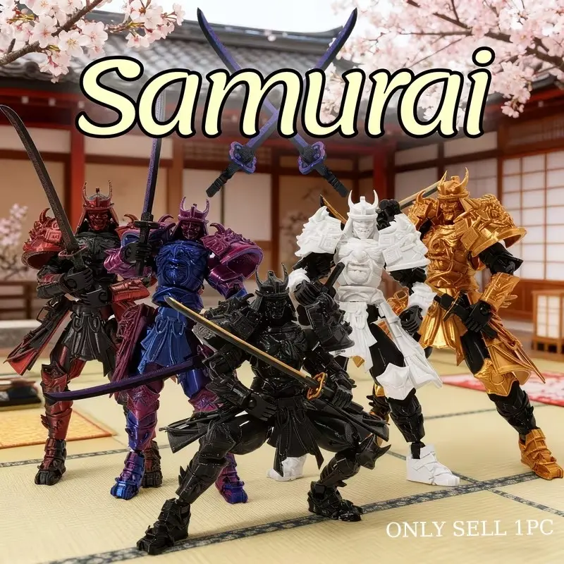 Traditional Eastern Warrior Model Set, Classic Japanese Samurai Design with Traditional Toy Sword, Perfect for Collecting and Home Decor, Collectible Action Figures, Figurines For Collectors, Action Figure Statues, Collectible Items