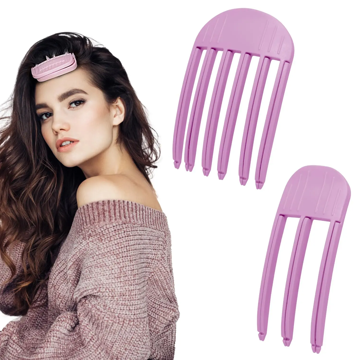 2PCS Hair Volume Clips Root Booster Clips For Women Hair Volume Clip Styling Tools Pink