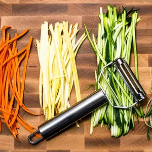 1PC Stainless Steel Julienne Peeler & Vegetable Slicer – Multifunction Potato, Fruit & Vegetable Peeler, Manual Kitchen Shredder, Dual Blade Food Prep Tool, Heavy Duty Kitchen Gadget