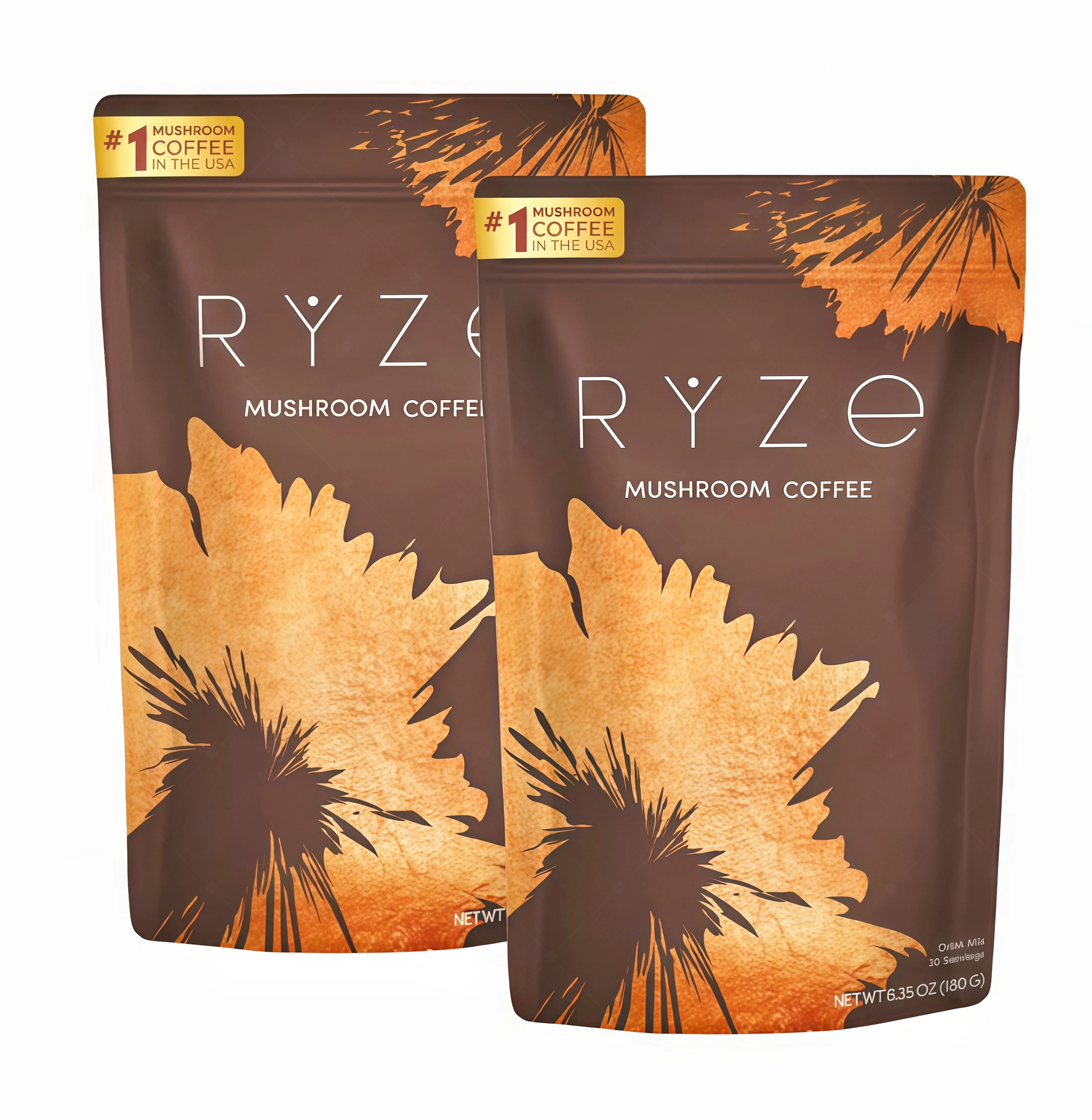 3 Pcs RYZE Mushroom Coffee USDA Organic with 6 Adaptogenic Mushrooms and MCT Oil XM USA Grown Instant Coffee for Better Energy, Focus, Digestion, Immunity with Turkey Tail, Shitake, Lion's Mane, 30 Servings Vitamin
