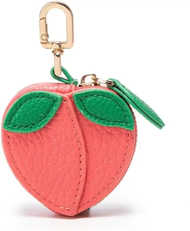 A mini fruit-shaped coin purse, suitable for AirTag storage pouch Peach Keychain Wallet & Coin Purse with Mini Coin Pocket - Compact Handbag Accessory for Keychain  bagcharm charm